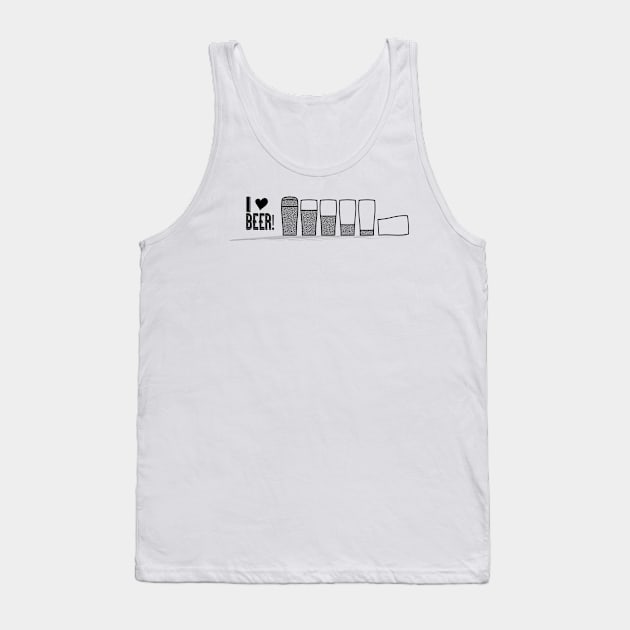 I love Beer, drinking,Glass, Tank Top by TomUbon